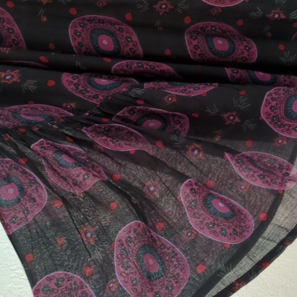 NATURAL LIFE Boho Open Kimono Topper Semisheer Shrug Medallion Pattern Beachy - Picture 3 of 5